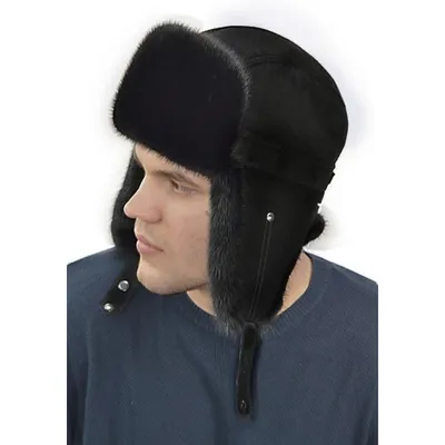 Мужская шапка ушанка из меха норки ШМ-032-М купить недорого