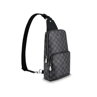 Купить мужскую сумку Louis Vuitton 346 Avenue Slings Bag Canvas Black из  натуральной кожи в Минске, описание, фото