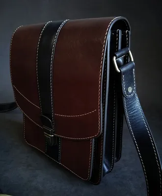 Выкройка мужской кожаной сумки на плечо (формат планшет)