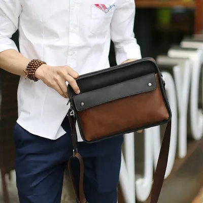 Модные стильные мужские сумки-мессенджеры, винтажная сумка из искусственной  кожи, портфель, мужские сумки через плечо, повседневные деловые сумки через  плечо | AliExpress