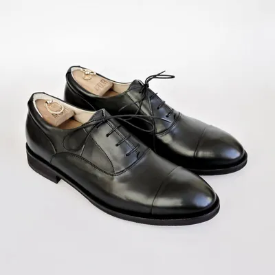 Классические кожаные мужские ботинки Oxford №1 All Black