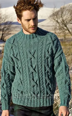 Мужской свитер спицами фотографии