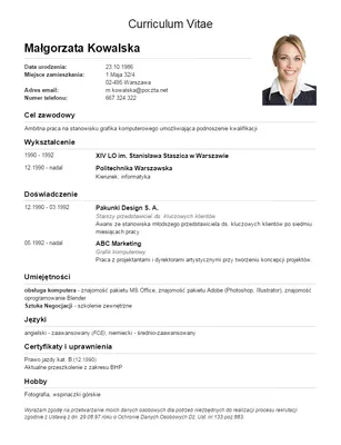 Резюме в Польше: как составить правильно, образец CV и мотивационного письма