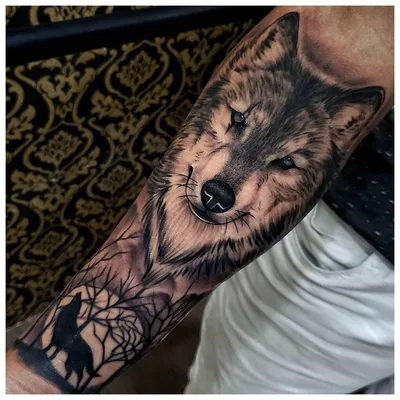 Тату волк, wolf tattoo