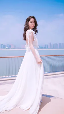 Нана Оу-Янг, азиатка, женщины, белое платье, HD обои для телефона | Пикпикселей