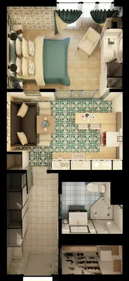 Дизайн-проект квартиры-студии 36 м, автор Марина Саркисян, Москва. |  Маленькая квартира-студия. Дизайн интерьера