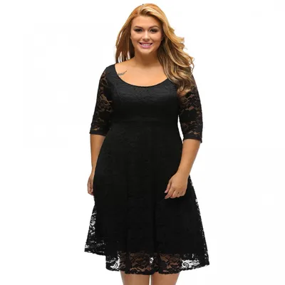Черное нарядное платье для полных женщин MN30-3 в интернет-магазине Е-Леди