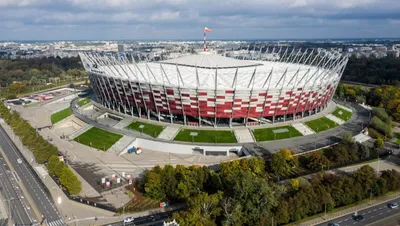 Национальный футбольный стадион в Варшаве, Польше Редакционное Стоковое  Фото - изображение насчитывающей национально, полет: 31354238