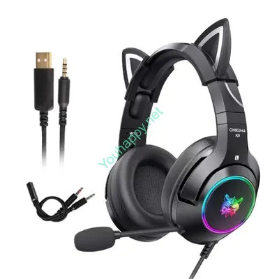 ONIKUMA - K9 Black Cat. Professional Gaming Headset 3.5, игровые наушники с  микрофоном.