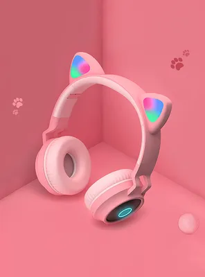 Беспроводные наушники с ушами Hoco W39 Cat Ear for Kids (Bluetooth, AUX,  Mic)