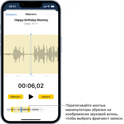 Редактирование или удаление записи в приложении «Диктофон» на iPhone -  Служба поддержки Apple (RU)