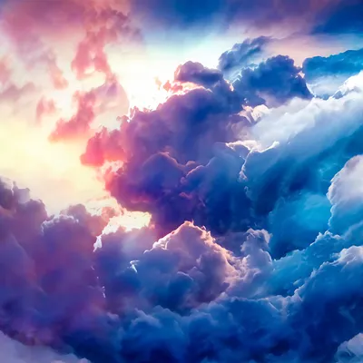 Фото Закатное небо, окрашенное в разные цвета