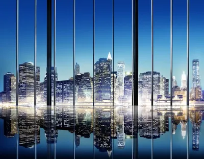 Фотообои Ночные окна города купить на Стену — Цены и 3D Фото интерьеров в  Каталоге интернет магазина allstick.ru