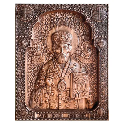 Резная Икона из Дерева Николай Чудотворец, размер 20х25 см - купить в  Москве, цены на Мегамаркет