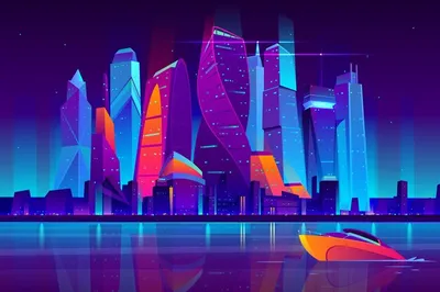 Ночной город москва: векторные изображения и иллюстрации, которые можно  скачать бесплатно | Freepik