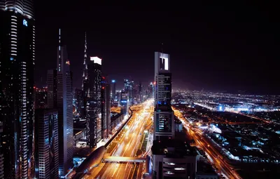 Обои ночь, city, Дубаи, ночной город, Dubai, night, night city картинки на  рабочий стол, раздел город - скачать