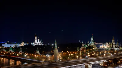 Фото Вид ночной Москвы сверху