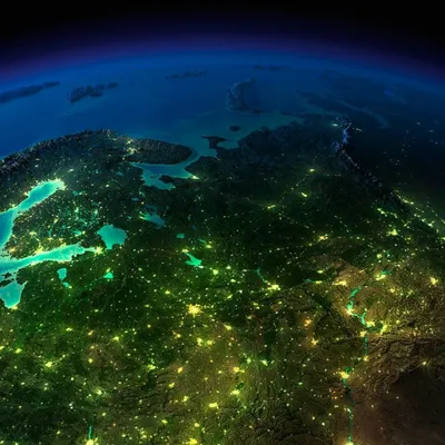 Россия из космоса ночью - 76 фото
