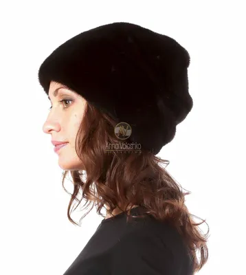 Норковая шапка женская со складками