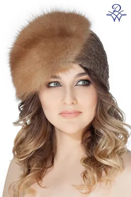 Женская меховая шапка из куницы и каракульчи модель 130 чалма куница,  каракульча - купить в Москве по выгодной цене