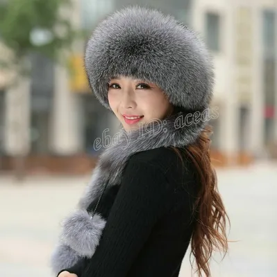 100% REAL full fox fur hat Winter Warm Women/Girl fox fur hat New Hat Cap |  eBay