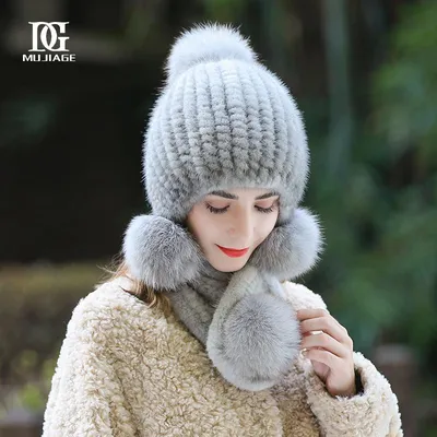 Норковая шапка, женская зимняя корейская версия, милая утолщенная защита  для ушей, универсальная зимняя теплая шапка из меха норки, лисьего меха,  меховая шапка – купить по низким ценам в интернет-магазине Joom
