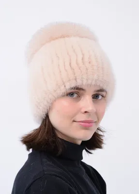 Норковая шапка женская Шарик роза,перфорация (ID#343395635), цена: 3300 ₴,  купить на Prom.ua