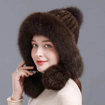 Норковая шапка женская зимняя меховая с ушками из натурального меха норки  Slava Furs 4619686 купить в интернет-магазине Wildberries