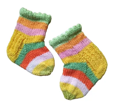 Детские носки ручной вязки - длина стопы 6-12 месяцев, 9 см., Универсальный  цена | pigu.lt