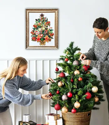 Купить подарок подруге на Новый год, настенная Новогодняя елка из  украшений, декоративное панно | Mosaic decor, Holiday decor, Wall sculptures