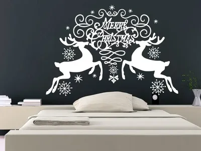YOYOYU 2018 рождественские двойные олени с красивыми снежинками Настенная  Наклейка роспись новогодние виниловые милые обои | AliExpress