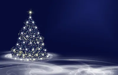 Обои зима, свет, сияние, праздник, вектор, Рождество, Новый год, ёлка,  нарядная, синий фон, новогодняя ёлка, новогоднее настроение картинки на  рабочий стол, раздел новый год - скачать