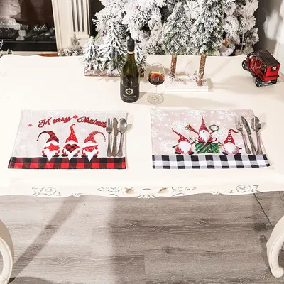 1 шт. хлопковая подстилка в рождественском стиле, тканевые коврики для  стола, салфетки, простая дизайнерская посуда, Кухонное украшение, новогодние  подарки | AliExpress