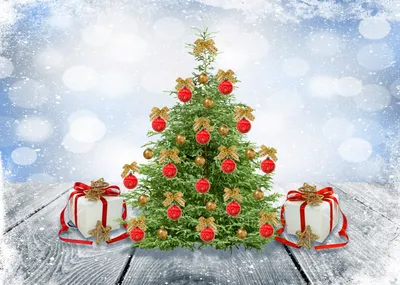 Скачать обои новый год, елка, украшения, зима, подарки разрешение 1280x960  #122437
