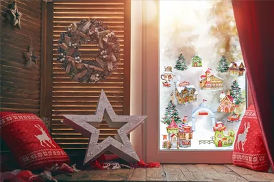 Наклейка акварельная Новогоднее настроение купить на стену по цене от 2490  руб ? Стикеры от интернет магазина На-обои в Москве - Интернет-магазин  na-oboi.ru