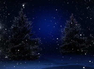 Обои на монитор | Новый год | елка, Волшебная Новогодняя Ночь, снег, природа