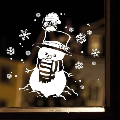 Новогодние наклейки на окна Люми-Зуми Дед Мороз Снеговик Снежинки купить по  цене 550 ₽ в интернет-магазине Детский мир