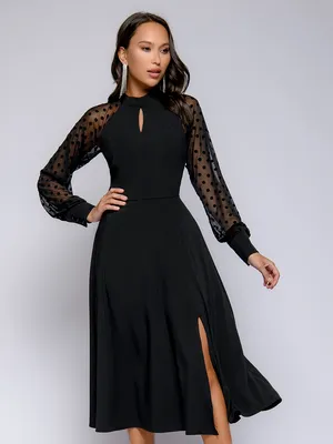 Платье женское 1001dress 0102592 черное 42 - купить в Москве, цены на  Мегамаркет