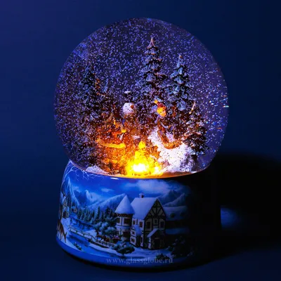 Стеклянный шар со снегом внутри \"Гори-гори ясно!\"