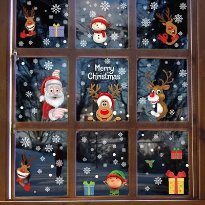 Наклейки новогодние Империя поздравлений снеговик на окно декор комнаты  купить по цене 234 ₽ в интернет-магазине Детский мир