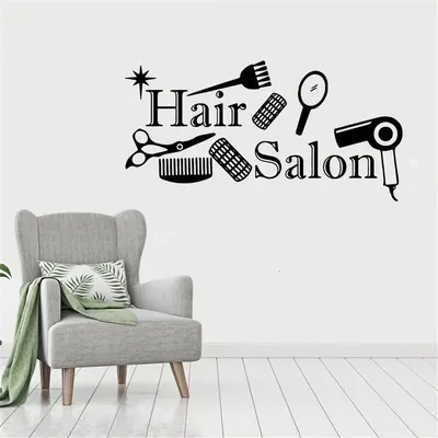 Купить FEIJIEAST парикмахерские наклейки для волос, ПВХ, наклейки на стены  для парикмахера, настенные наклейки, обои, плакат | Joom