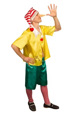 Костюм карнавальный мужской Буратино Элит Классик ec133 желтый; зеленый 50  RU - купить в Москве, цены на Мегамаркет