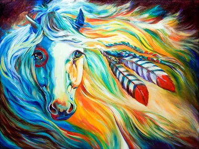 ᐉ Алмазная мозаика Лошадь индейцев 40x30 см (28848)