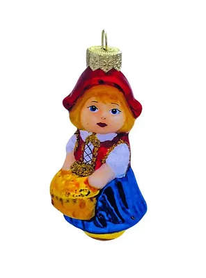 Елочная игрушка Красная шапочка, стекло, в подарочной упаковке, h-10 см,  ФУ-552 — купить по выгодной цене в интернет-магазине Колорлон