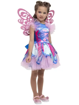 Купить карнавальный костюм детский Фея Винкс Блум Bloom WINX Club голубой,  116, цены на Мегамаркет | Артикул: 600010408643