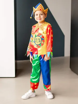 Купить карнавальный костюм Batik 1073 к-22 Петрушка, мультиколор, 110, цены  в Москве на Мегамаркет | Артикул: 100045317231