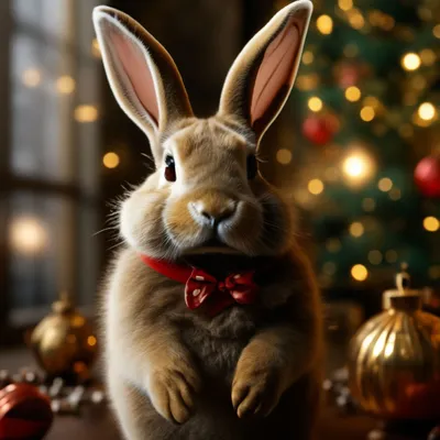 Новогодний кролик» — создано в Шедевруме
