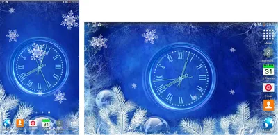Живые обои «Новогодние часы» с падающими снежинками | Живые обои для ОС  Андроид