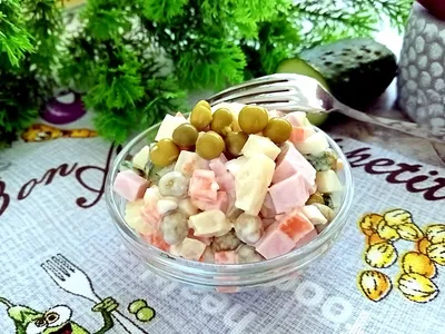 Оливье классический со свежими огурцами салат рецепт с фото - 1000.menu