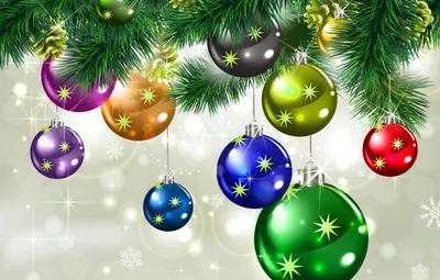 Обои зима, звезды, украшения, снежинки, праздник, шары, Рождество, Новый год,  красочные, красивые, сверкающие картинки на рабочий стол, раздел новый год  - скачать